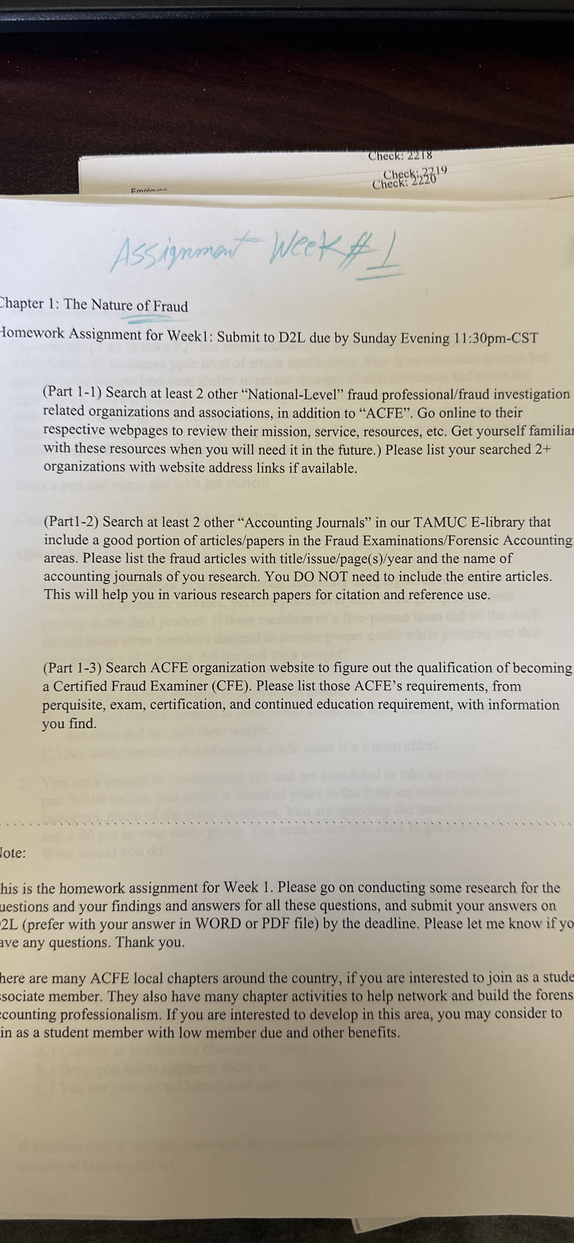  Check: 2278 Check; 2219 Fmninuna Check: 2220 Chapter 1: The Nature