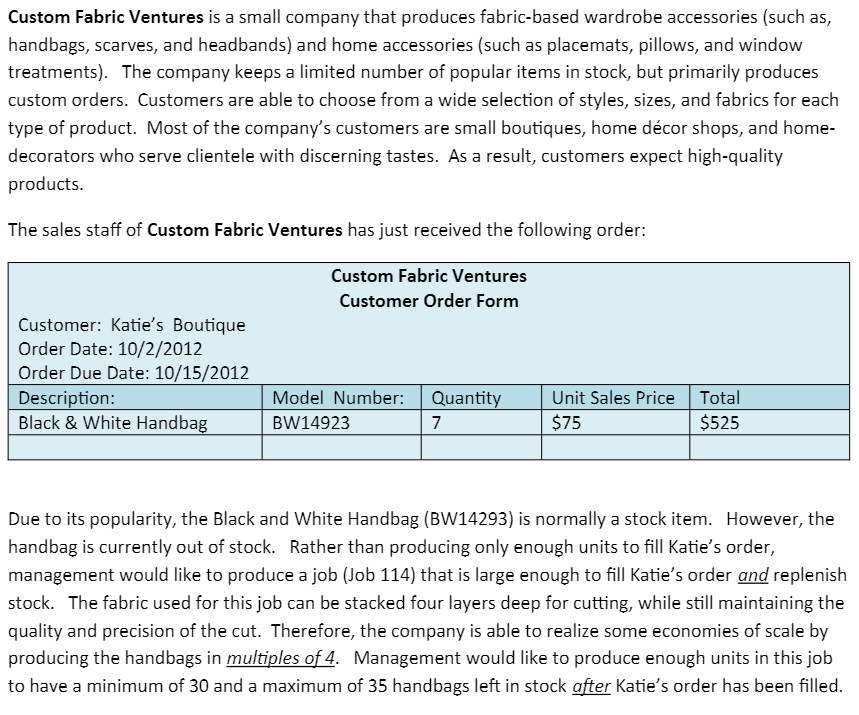 Req. 3: The production engineers have given you the materials requirements