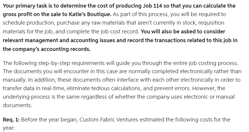 for each Black \& White handbag. Assume that no efficiencies in materials