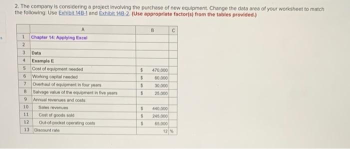 Excel 2 3 Data 4 Example E 5 Cost of equipment needed