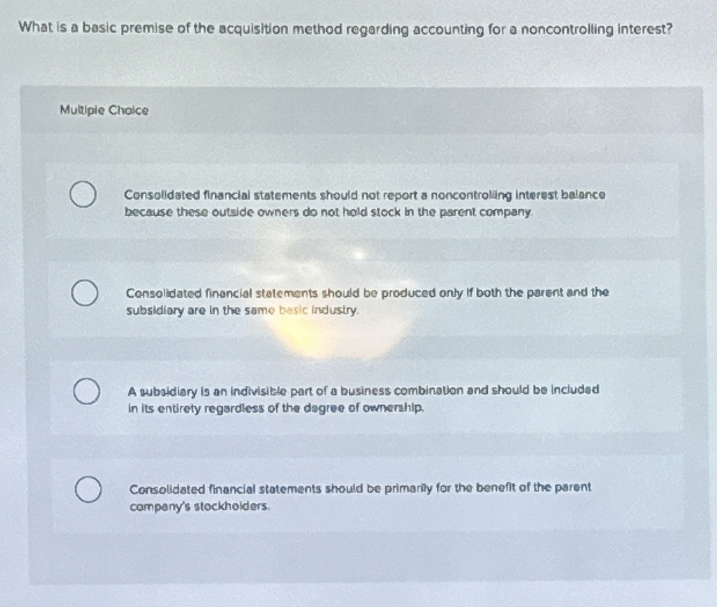  What is a basic premise of the acquisition method regarding accounting