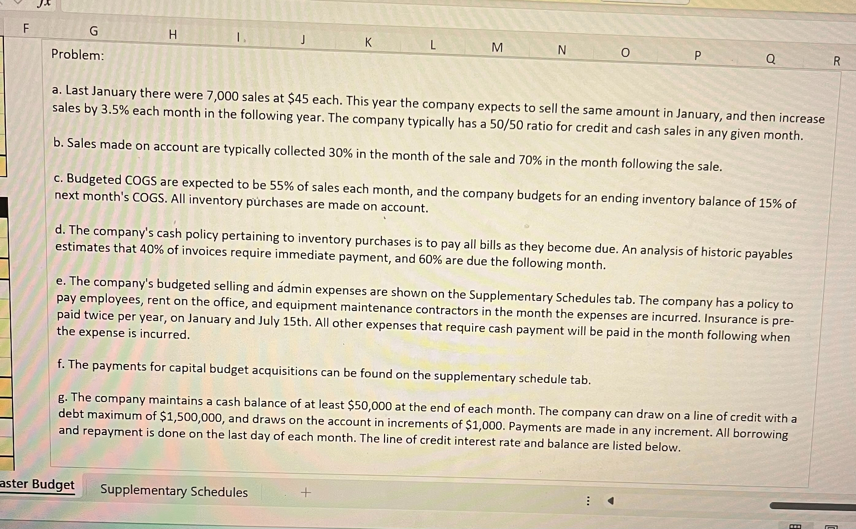 Problem: a. Last January there were 7,000 sales at $45 each.