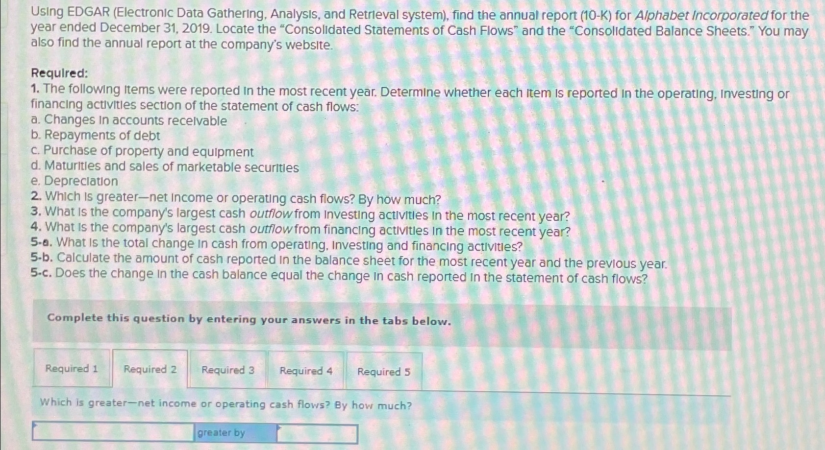  Using EDGAR (Electronic Data Gathering, Analysis, and Retrieval system), find the