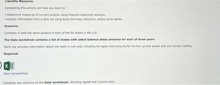  Completing this activity will help you learn to: - Determine measures