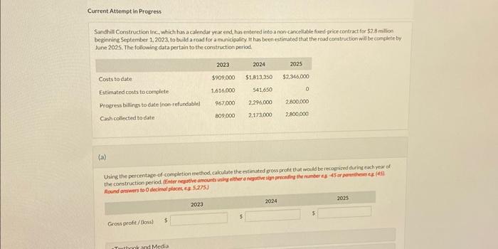All the steps need to b completed Current Attempt in Progress Sundhill