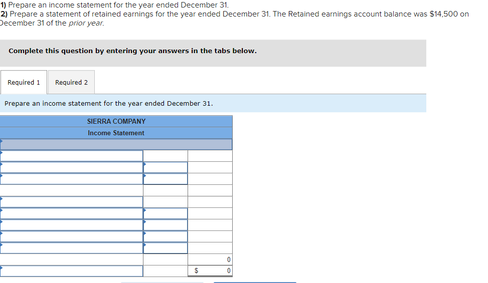 [The following information applies to the questions displayed below.] The following is