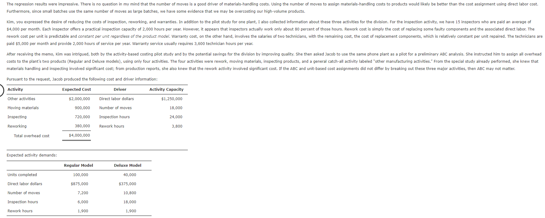  A. Inspection is a step-fixed cocst, with each step being defined