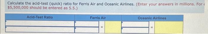 the more favorable current ratio? 2-a. Calculate the acid-test (quick) ratio for