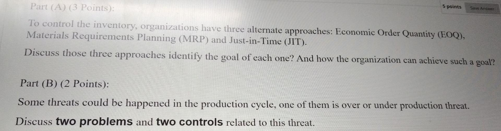  answer both part A and B please answer in 30mins 5