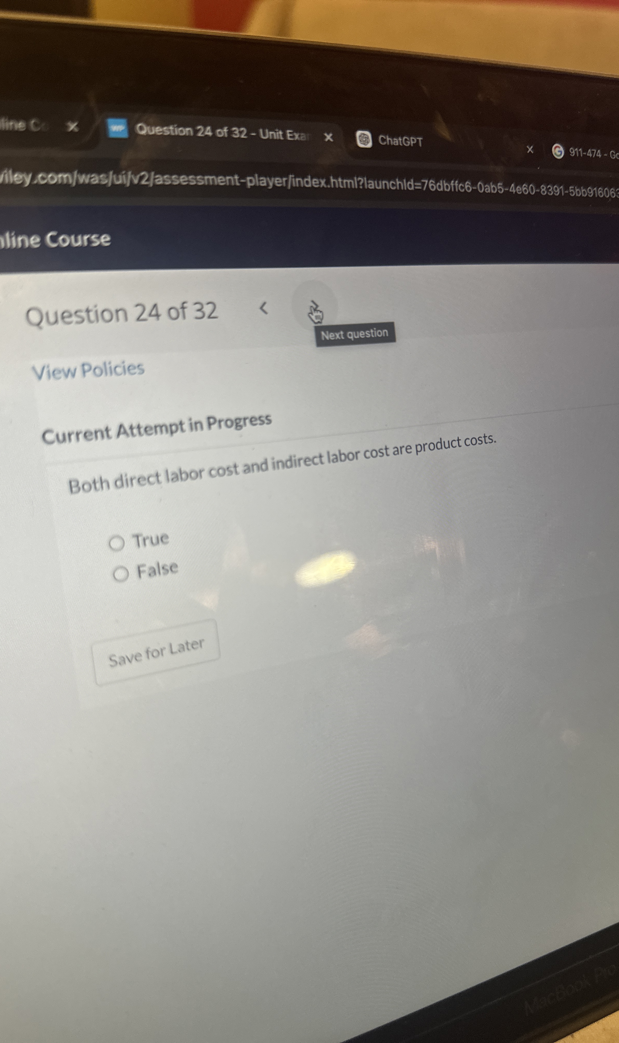  Current Attempt in Progress Both direct labor cost and indirect labor