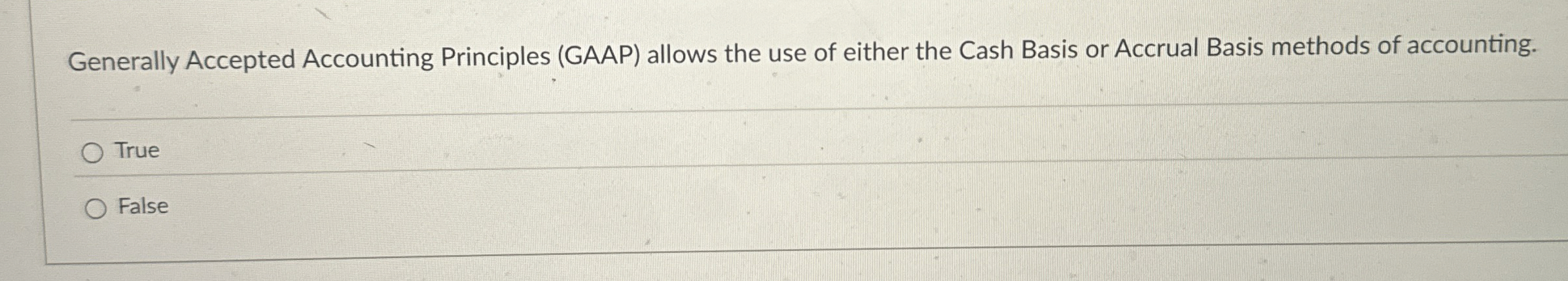  Generally Accepted Accounting Principles (GAAP) allows the use of either the