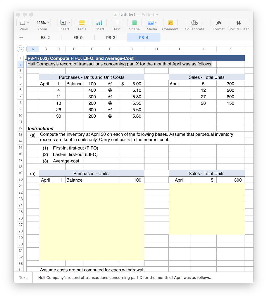 Untitled Ev 125 View Zoom Insert Table Chart Text Shape Media