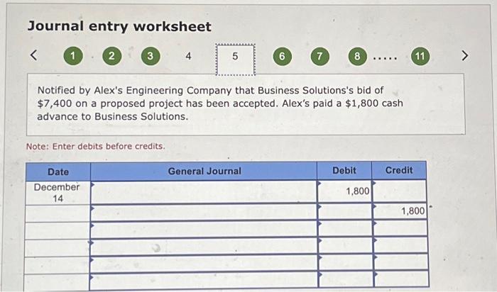 Business Solutions's bid of $7,400 on a proposed project has been accepted.