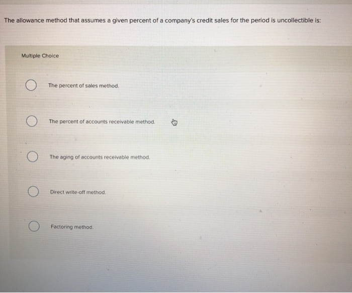 percent of a company's credit sales for the period is uncollectible is:
