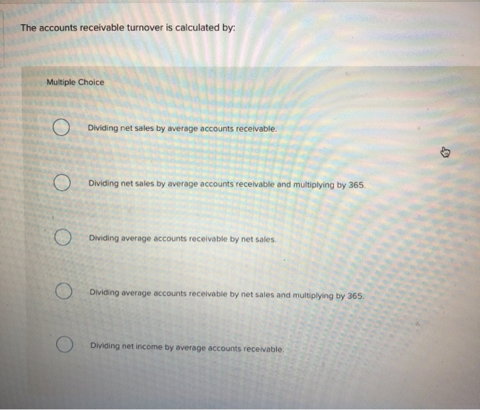 method. O The aging of accounts receivable method. Direct write-off method. O