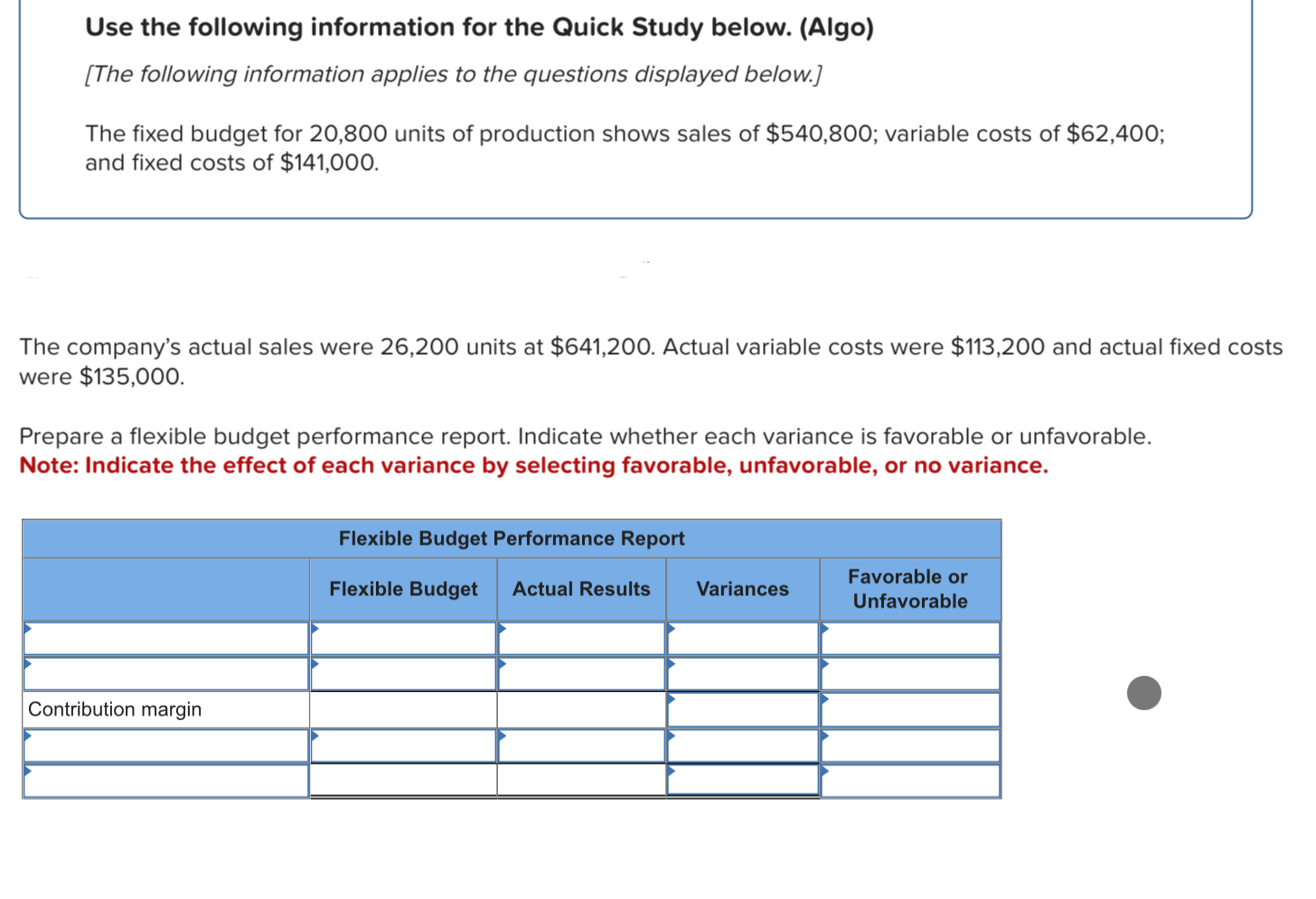  Use the following information for the Quick Study below. (Algo) Skip