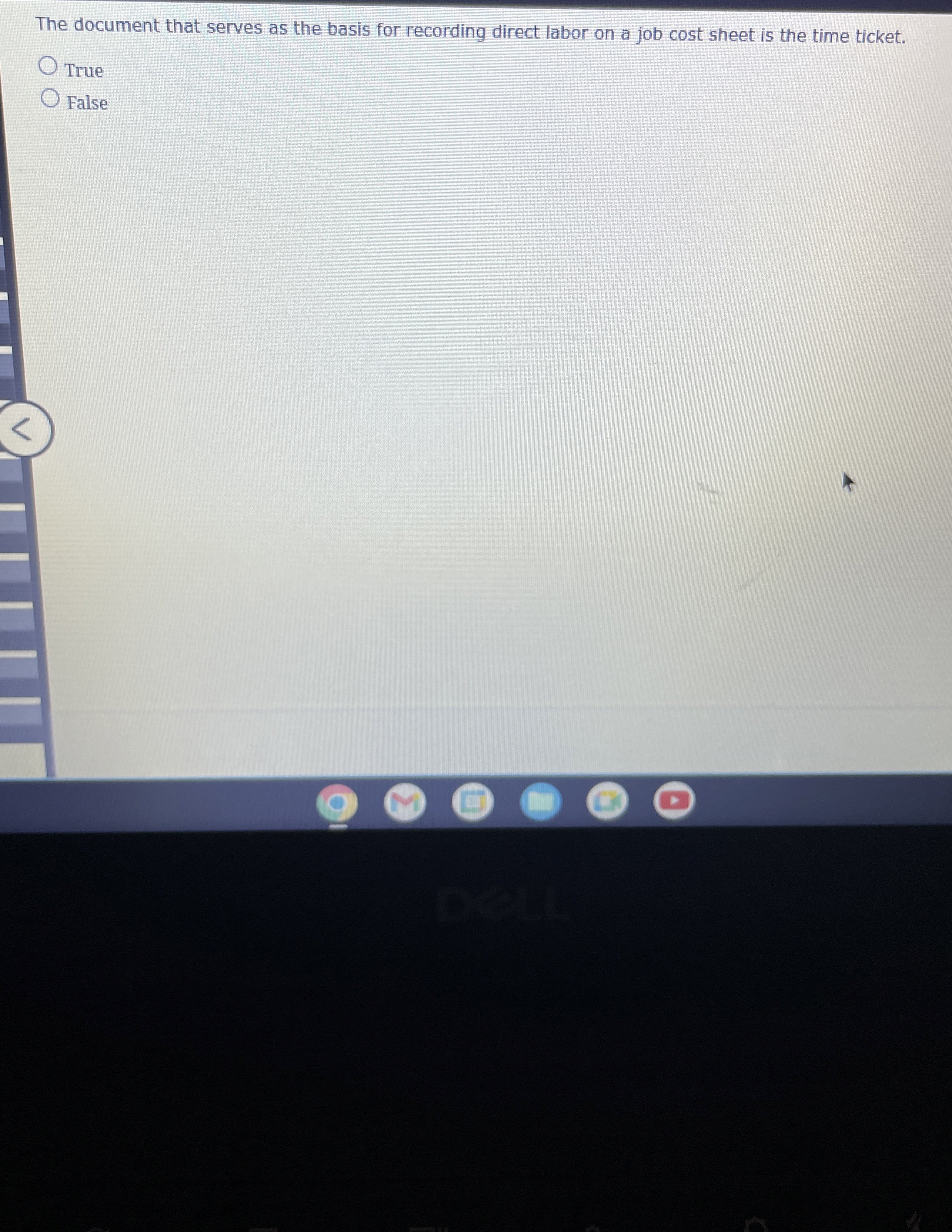  The document that serves as the basis for recording direct labor