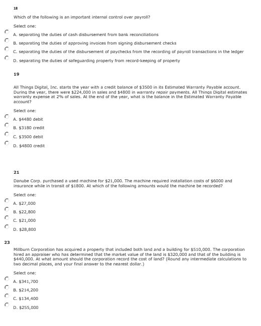  Which of the following is an important internal control over payroll?