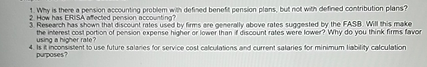  Why is there a pension accounting problem with defined benefit pension