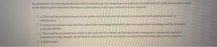  As automakers increase the production of EVs and decrease the production