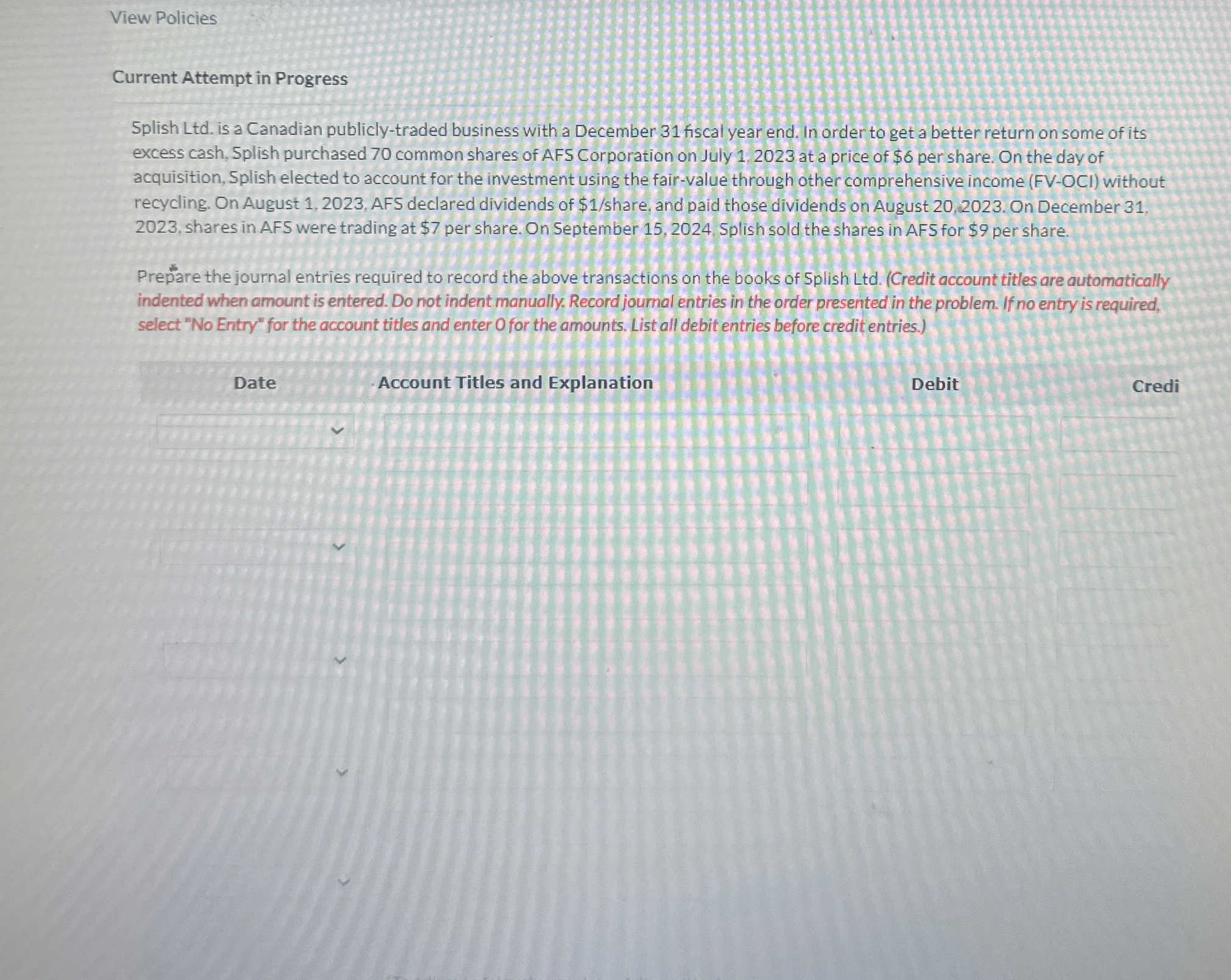  View Policies Current Attempt in Progress Splish Ltd. is a Canadian
