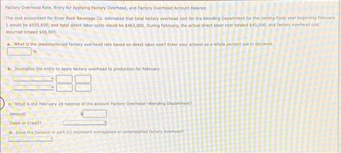  Answer both questions for a thumbs up please Factory Overhead Rate,