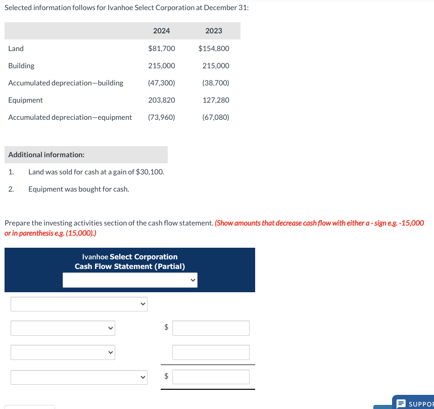 on these two questions Additional information: 1. Principal payments on the mortgage