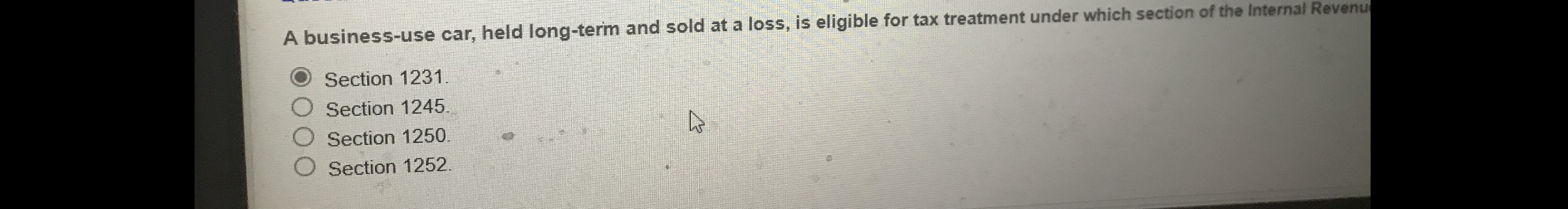  A business-use car, held long-term and sold at a loss, is