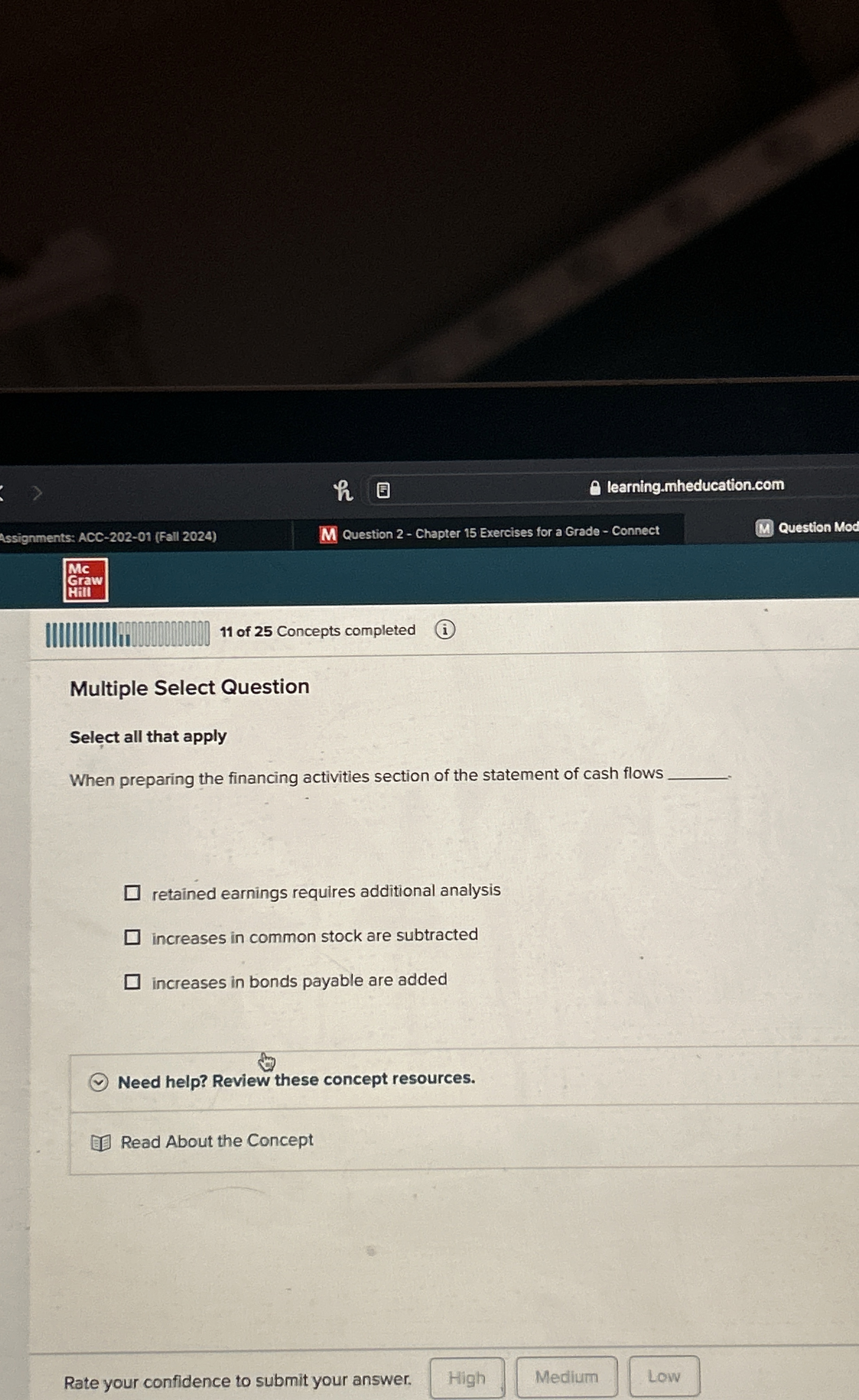  Multiple Select Question Select all that apply When preparing the financing