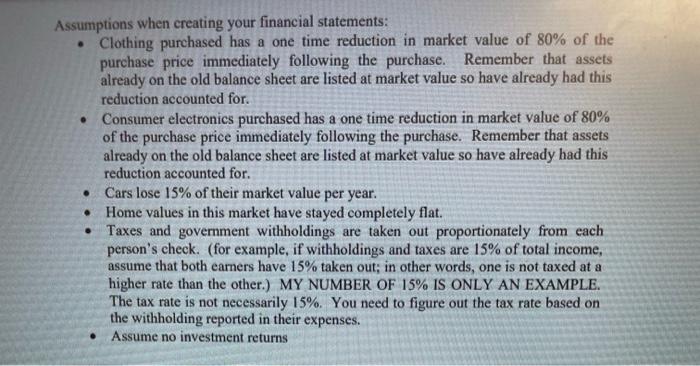 year. Remember, since an I\&E statement reflects past history, this statement should