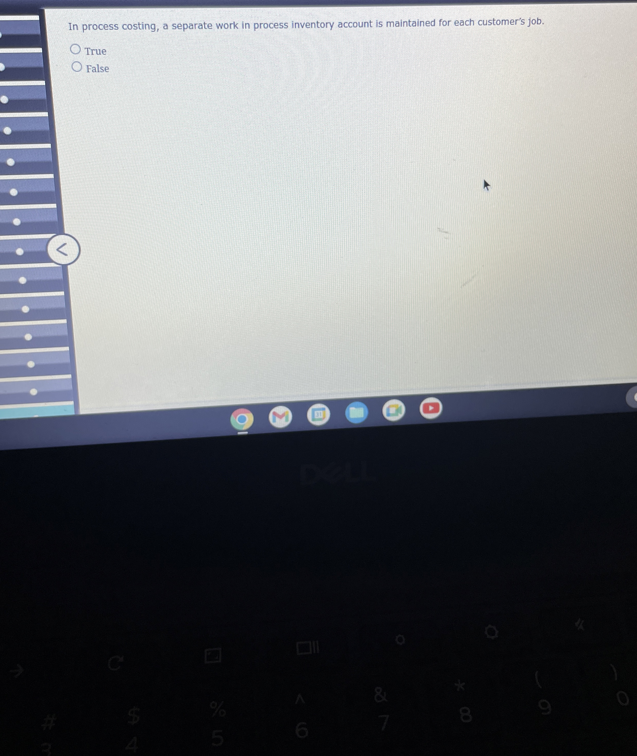  In process costing, a separate work in process inventory account is