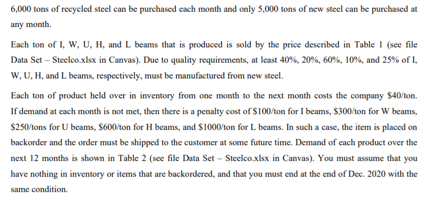 I, W, U, H, and L beams. You are required to help