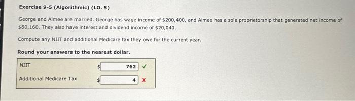  Exercise 9-5 (Algorithmic) (LO. 5) George and Aimee are married. George