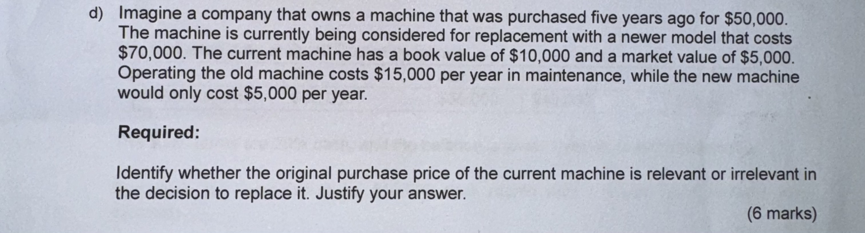  Please justify with the calculation d) Imagine a company that owns