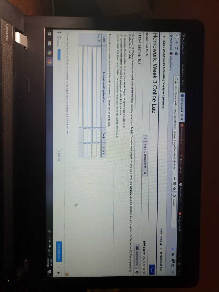  Week 3-11.1&B: Do b C on August 10, W Hel X