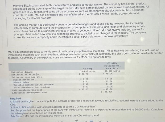  help please i only need required 1 and required 3a Morning