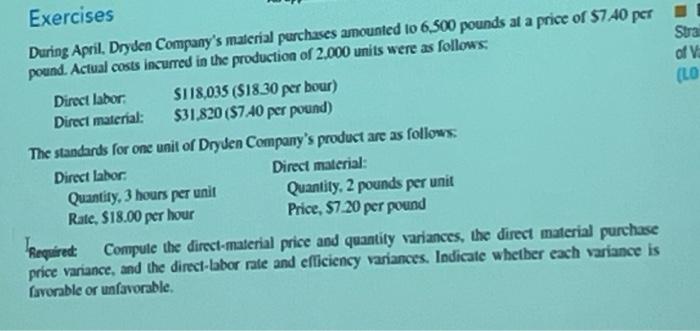 Management Accounting lesson. Answer all plis do not use handwritting thankyou Exercises