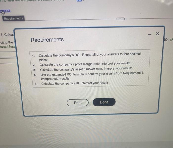 ROI, (Round your calculibicns fo four doomal places and entor your Data