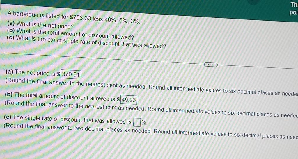  what was the answer ? Thi poi A barbeque is listed