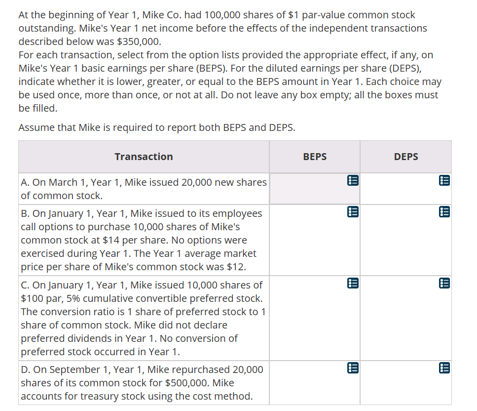 BEPS options: increase, decrease, no effect DEPS options: greater, lower, equal At