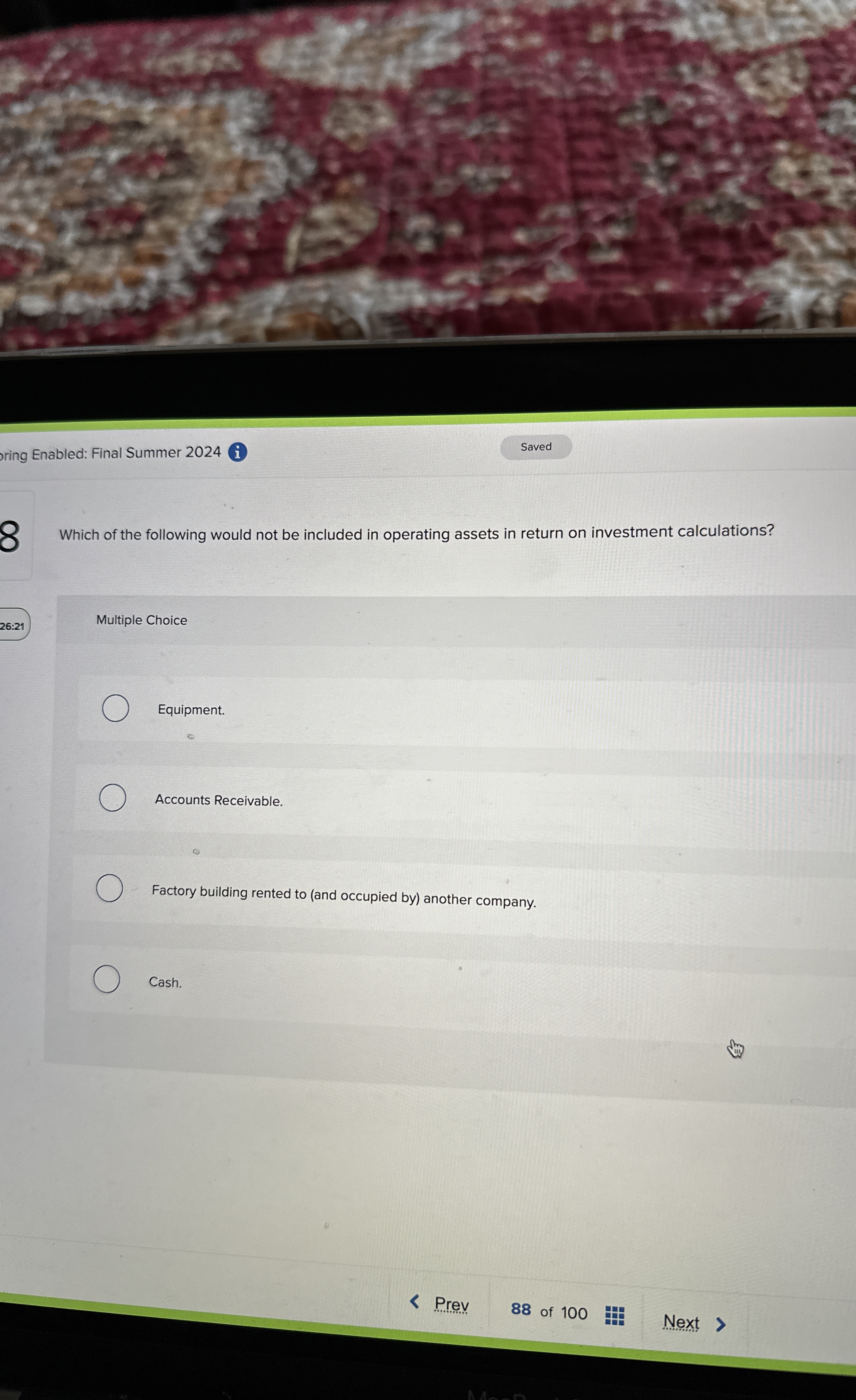  ring Enabled: Final Summer 2024 Which of the following would not