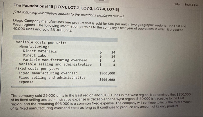  I need a help please. Thank you. Help Save & Exit