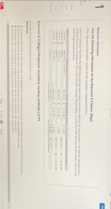  1 28 points eBook Hint Ask Print References Mc Required information