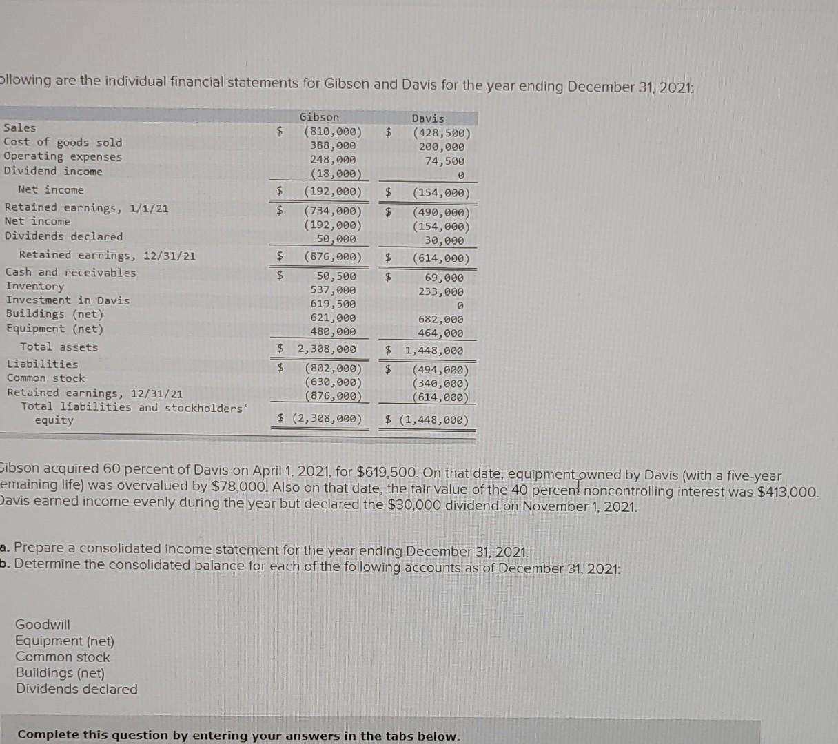 please show work or excel formulas thank you! ollowing are the