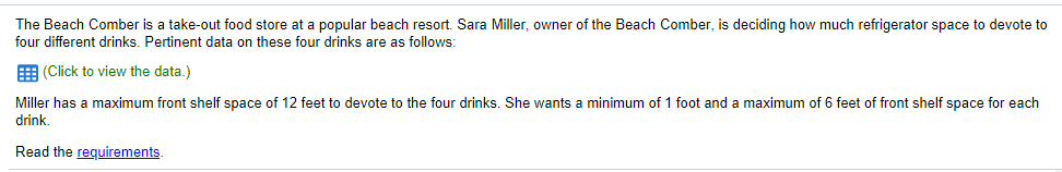 Req. 1 - 3 The Beach Comber is a take-out food store