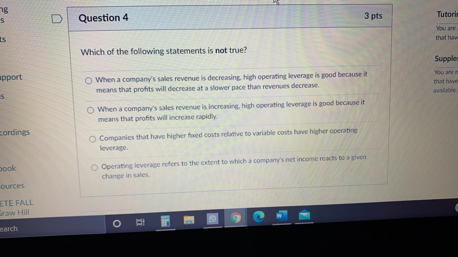 Corporation sells two products. The sales mix is 70% (Product CT-9) and
