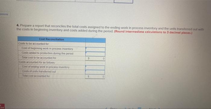 the table: below is avallable about work in the first department, the