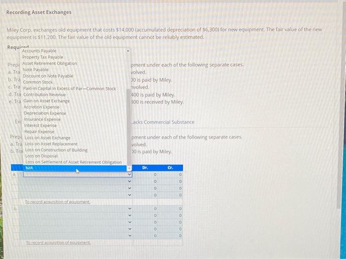 (accumulated depreciation of $6,300 ) for new equipment. The fair value of