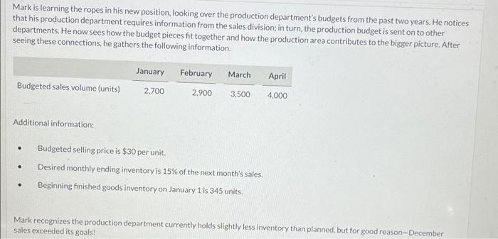  Mark is learning the ropes in his new position, looking over