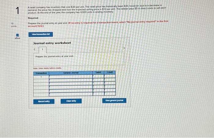  A retsil compony has inventory that cost $30 per unit. The